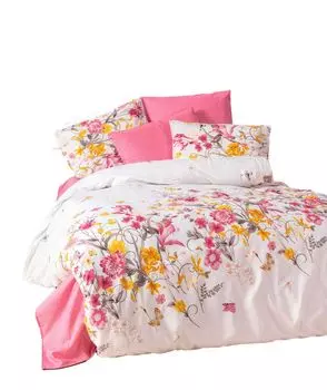 Aboutyourhome Постельное белье Постельное белье хлопок 135х200 80х80 комплект 2 шт. 4 шт Цветы розово-белые, 2 шт aboutyourhome-shop