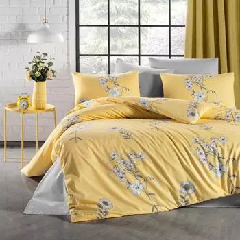 Aboutyourhome постельное белье постельное белье хлопок 135х200 80х80 цветы желтые, 2 шт aboutyourhome-shop