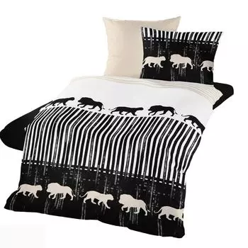 Aboutyourhome постельное белье Постельное белье из микрофибры 135х200 80х80 комплект тигровые львы черный, красный / 2 шт aboutyourhome-shop