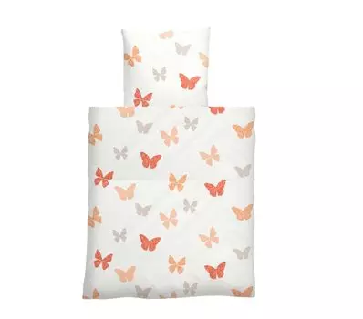 Aboutyourhome постельное белье постельное белье из микрофибры 135х200, 80х80 комплект бабочка белый оранжевый, оранжевый / 2 шт aboutyourhome-shop