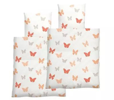 Aboutyourhome постельное белье постельное белье из микрофибры 135х200, 80х80 комплект бабочка белый оранжевый, оранжевый / 4 шт aboutyourhome-shop