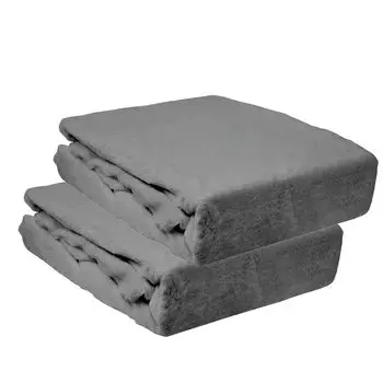 Aboutyourhome Простыня на резинке Winter Teddy Plush, бархат, кашемир, флис, 90x200 см — 100x200 см, 2 шт. / Светло-серый aboutyourhome-shop