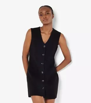 Абрикосово-черное платье-топ без рукавов Apricot, черный