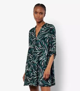 Абрикосово-зеленое свободное мини-платье-рубашка Apricot, зеленый