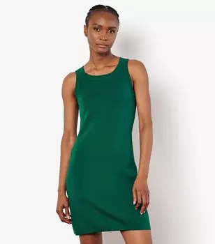 Абрикосово-зеленое трикотажное мини-платье Racer Apricot, зеленый