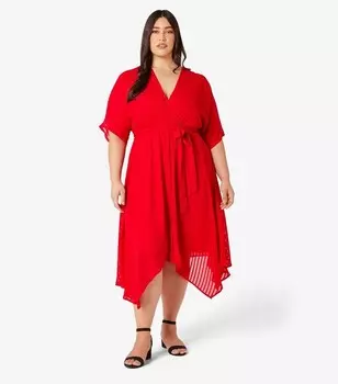 Абрикосовое платье миди с завязками Apricot, красный