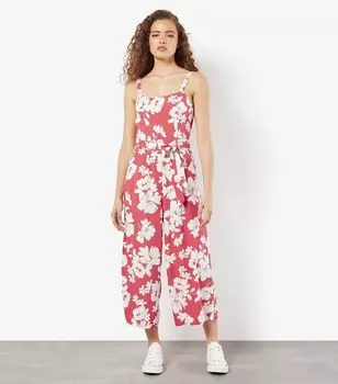 Абрикосовый комбинезон с коралловым цветочным принтом Apricot, коралловый