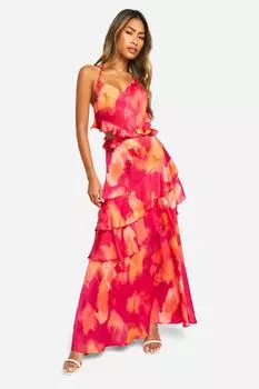Абстрактная деталь с рюшами Never Dress boohoo, мультиколор