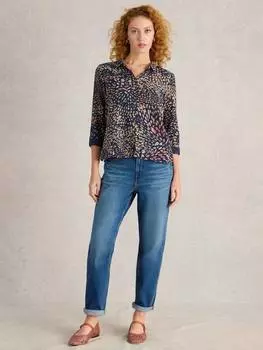 Абстрактная рубашка из чистого органического хлопка sophie White Stuff, темно-синий/разноцветный