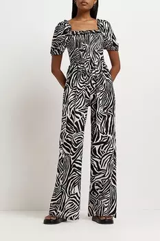Абстрактная сборка комбинезон River Island, черный