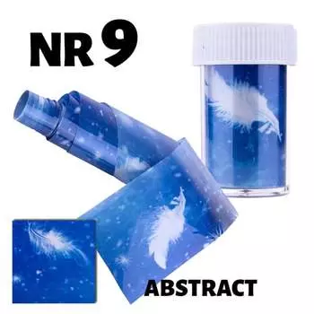 Абстрактная трансферная фольга №9 - фольга для декорирования гибридными лаками, УФ-гелями и акрилом., AllePaznokcie