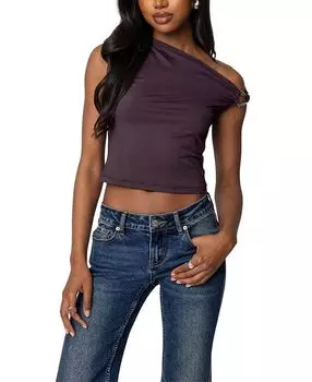 Абстрактное металлическое кольцо Асимметричный топ Edikted, фиолетовый