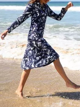 Абстрактное платье-рубашка slub Celtic & Co., темно-синий/белый