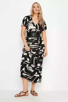 Абстрактное плиссированное платье миди Long Tall Sally, черный