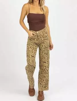 Абстрактные джинсы-клеш с высокой посадкой в цвете Taupe Bailey Rose, серо-коричневый