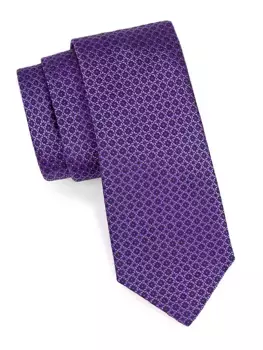 Абстрактный шелковый галстук Canali, фиолетовый