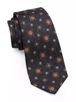 Абстрактный шелковый галстук Kiton, нави