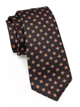 Абстрактный шелковый галстук Kiton, нави