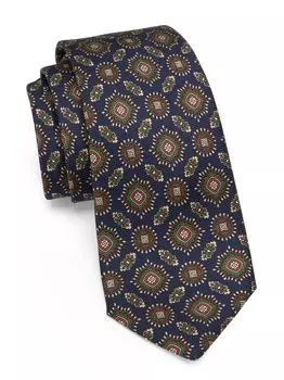 Абстрактный шелковый галстук Kiton, нави