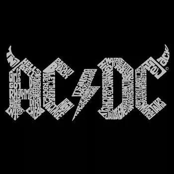 ACDC — мужская футболка премиум-класса с текстом Word Art LA Pop Art