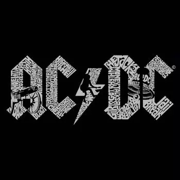 ACDC — мужская футболка с длинным рукавом Word Art LA Pop Art