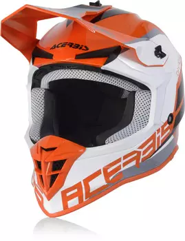 Шлем Acerbis Linear для мотокросса, оранжевый/белый