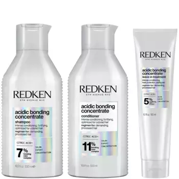 Acidic Bonding Concentrate Шампунь 500 мл, кондиционер 500 мл и несмываемое средство Bond Repair Supersize Bundle 150 мл Redken
