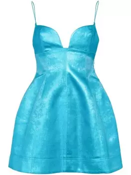 Acler короткое платье с эффектом металлик, синий