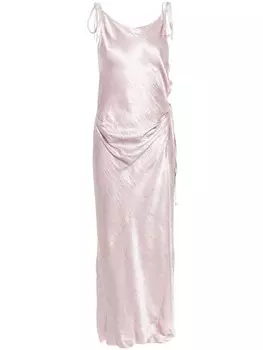 Acne Studios атласное платье макси, розовый