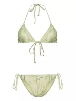 Acne Studios бикини с эффектом trompe l'oeil, зеленый