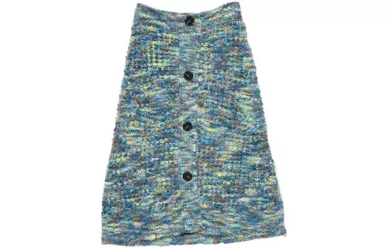 Acne Studios Длинная трикотажная юбка женская синего цвета