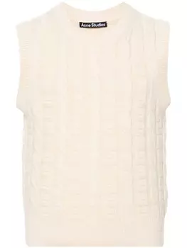 Acne Studios джемпер фактурной вязки с логотипом Face, нейтральный цвет