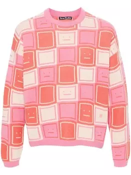 Acne Studios джемпер из смеси шерсти и жаккарда, оранжевый