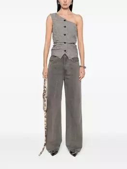Acne Studios джинсы широкого кроя с завышенной талией, серый