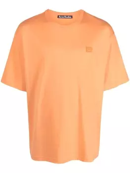 Acne Studios футболка из органического хлопка с принтом, оранжевый