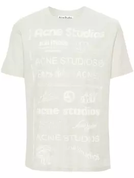 Acne Studios футболка из органического хлопка с логотипом, зеленый