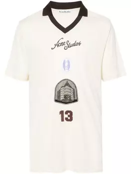 Acne Studios футболка с логотипом, нейтральный цвет