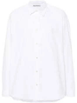 Acne Studios хлопковая рубашка с вышитым логотипом, белый