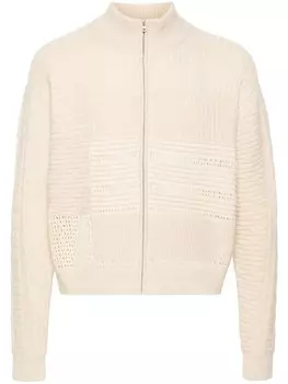 Acne Studios кардиган на молнии из смешанной вязки, нейтральный цвет