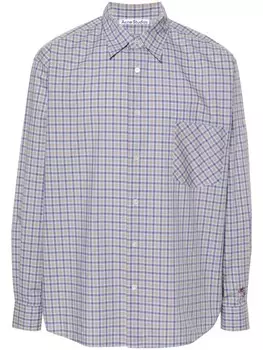 Acne Studios клетчатая хлопковая рубашка, синий