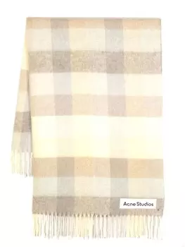 Acne Studios клетчатый шарф, нейтральный цвет