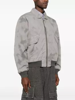 Acne Studios куртка-бомбер с вышитым логотипом, серый
