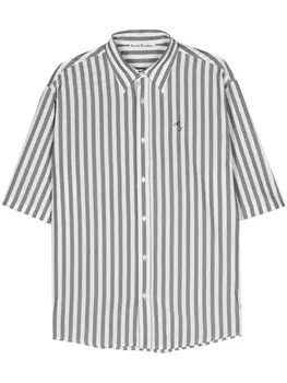 Acne Studios полосатая рубашка с вышитым логотипом, черный