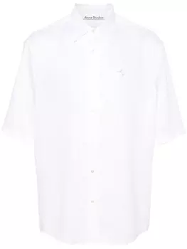 Acne Studios полосатая рубашка с вышитым логотипом, белый