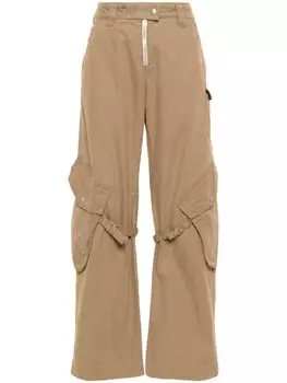 Acne Studios прямые хлопковые брюки-карго, коричневый