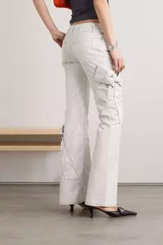 ACNE STUDIOS Расклешенные джинсы с бантом, белый