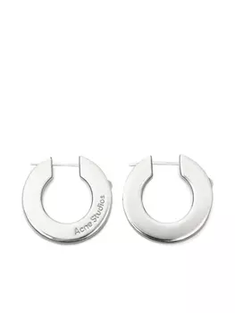 Acne Studios серьги-кольца с кристаллами, серебряный