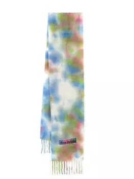 Acne Studios шарф с принтом тай-дай, зеленый