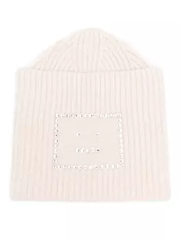 Acne Studios шерстяная шапочка, украшенная кристаллами, нейтральный цвет