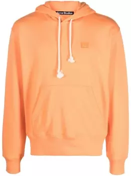 Acne Studios шерстяное худи с аппликацией, оранжевый